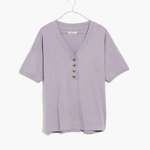 Madewell Lavender Short Sleeve Henley Tee